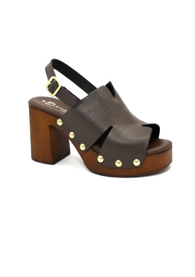 1 - DIVINE FOLLIE 2328 testa di moro sandalo zoccolo donna tacco cinturino imbottito