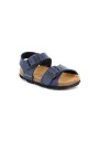 1 - GRUNLAND ARIA SB0027 blu sandalo bambino fibbie birk plantarino anatomico