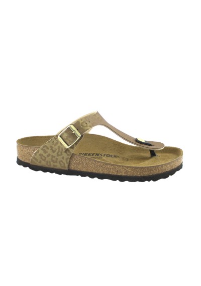 1 - BIRKENSTOCK GIZEH BS 1016777 leopard gold ciabatte donna infradito fibbia