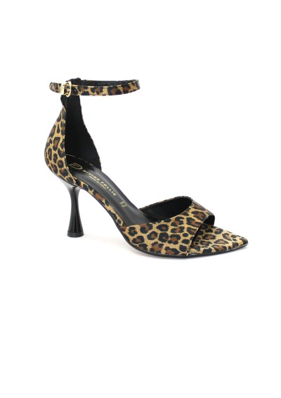 1 - DIVINE FOLLIE 5399 maculato sandali donna cinturino tacco tallone chiuso