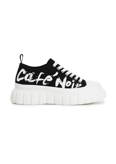 1 - CAFè NOIR DG9320 nero scarpe donna sneakers lacci platform carrarmato