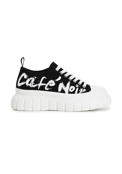 2 - CAFè NOIR DG9320 nero scarpe donna sneakers lacci platform carrarmato