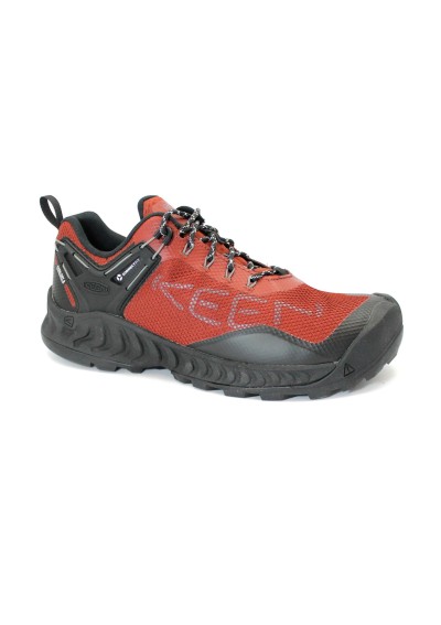 1 - KEEN 1026680 NXIS EVO WP fired brick black rosso sneakers uomo hike runninng