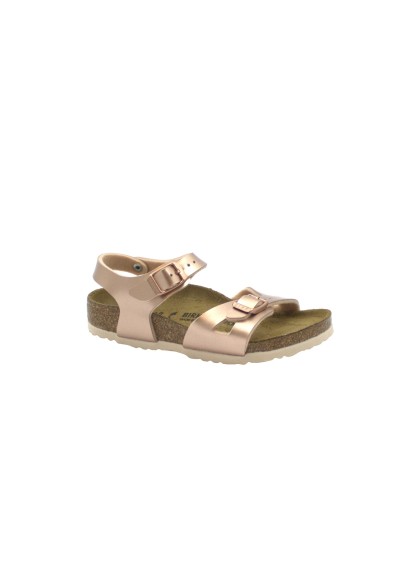 1 - BIRKENSTOCK RIO KIDS 1012520 electric metallic copper rame bambina sandali fibbie pelle