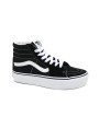 1 - VANS Sk8-Hi PLATFORM TKN6BT1 black white nero scarpe donna sneakers lacci tessuto