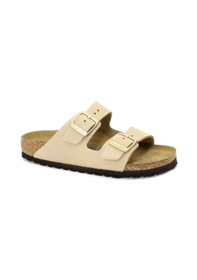 1 - BIRKENSTOCK ARIZONA BS 1019016 sandcastle beige ciabatte donna fibbie pelle soft