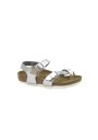1 - BIRKENSTOCK TAORMINA KIDS 1017923 electric metallic silver sandali infradito bambina fibbie