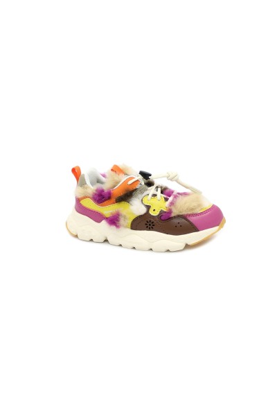 1 - FLOWER MOUNTAIN YAMANO 15497 30/32 bordeaux brown sneakers scarpe bambina vegan pelo