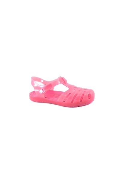 1 - CROCS ISABELLA SANDAL 204035 paradise pink rosa sandali bambina gomma strappo