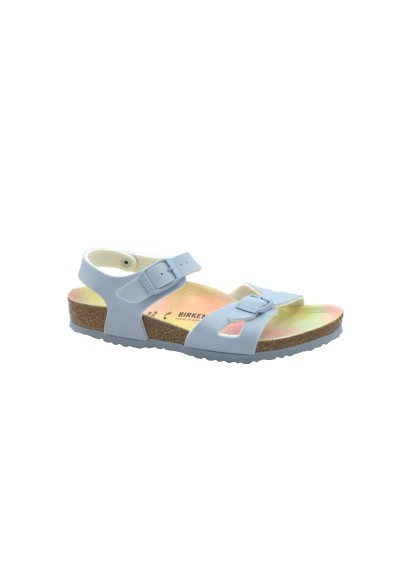 1 - BIRKENSTOCK RIO KIDS 1022237 candy ombre light blue bambina sandali fibbie pelle