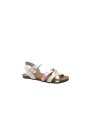 1 - GRUNLAND MULE SB2032 bianco multi sandali bambina fibbia plantare soft