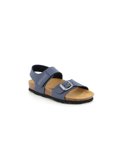 1 - GRUNLAND LUCE SB0234 blu sandalo bambino strappo fibbia birk