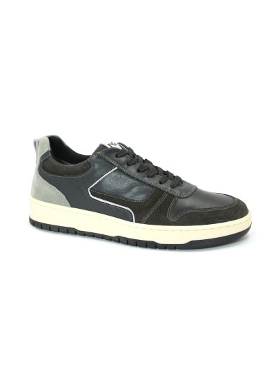 1 - NERO GIARDINI 00470 carbone grigio scarpe uomo sneakers lacci pelle