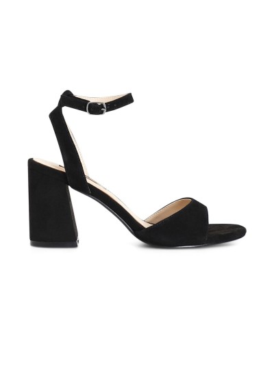 1 - CAFè NOIR XV6113 nero sandali donna tacco cinturino camoscio