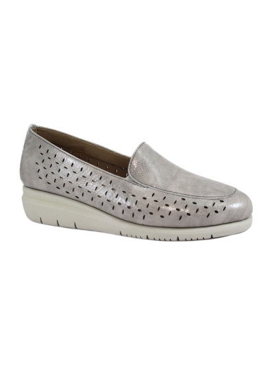 1 - GRUNLAND RYSA SC5654 grigio scarpe donna zeppetta elastico vernice pelle