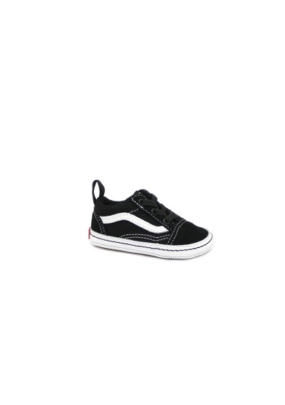 1 - VANS 3U8K6BT1 OLD SKOOL CRIB black white nero scarpe snakers bambino culla laccio elastico