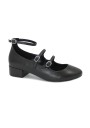 1 - STEVE MADDEN COLLEAGUE black nero scarpe ballerina donna pelle cinturino