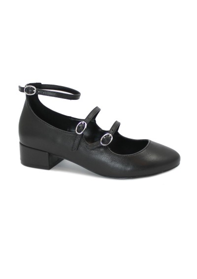 1 - STEVE MADDEN COLLEAGUE black nero scarpe ballerina donna pelle cinturino
