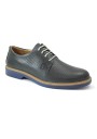 1 - IGI&CO 7606111 blu scarpe uomo derby sportive eleganti lacci pelle stampa forata