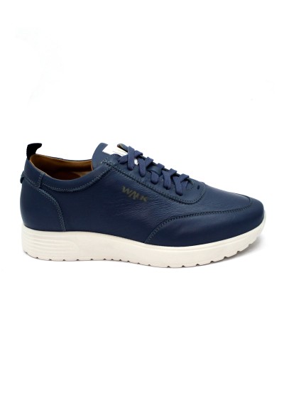 1 - MELLUSO WALK U16268Z jeans scarpe uomo sneakers zeppa lacci pelle
